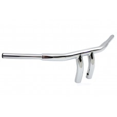 1-1/2" chrome handlebar has a 6" rise and a 3-1/2" bolt center for 1/2" x 13 thread.