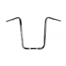 1-1/4" chrome handlebar with 19" rise and indents for external wiring.