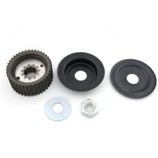 BDL 8mm belt drive 40 tooth splined front pulley will accept a 1-1/2" belt.