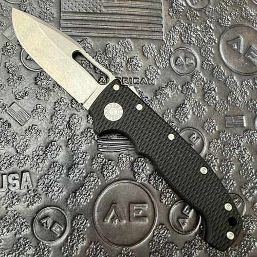 Demko MG AD20S Harpoon Drop Point Shark Lock Black G10 Handle Stonewash CPM-20CV Blade AE Exclusive