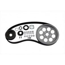 Kit includes transmission pulley with locknut, rear pulley, and 1-1/2" Carlisle Panther Belt.