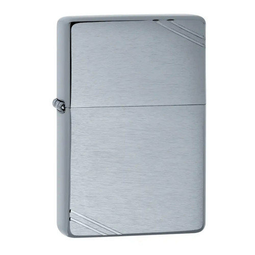 Zippo Vintage Brush Finish Chrome Lighter